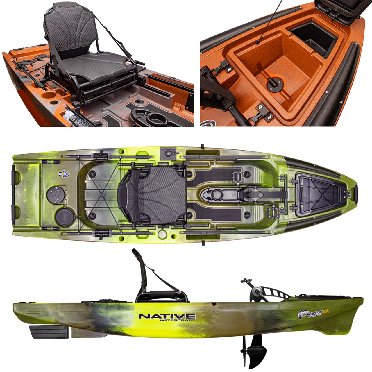 2023 Native Watercraft Slayer Propel 10 Max - Fishing Kayak | Gator Green