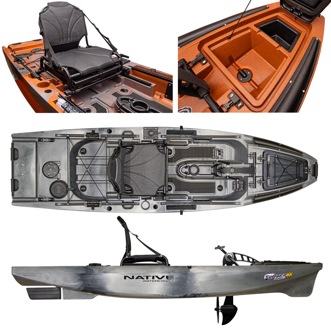 2023 Native Watercraft Slayer Propel 10 Max - Fishing Kayak | Grey Goose