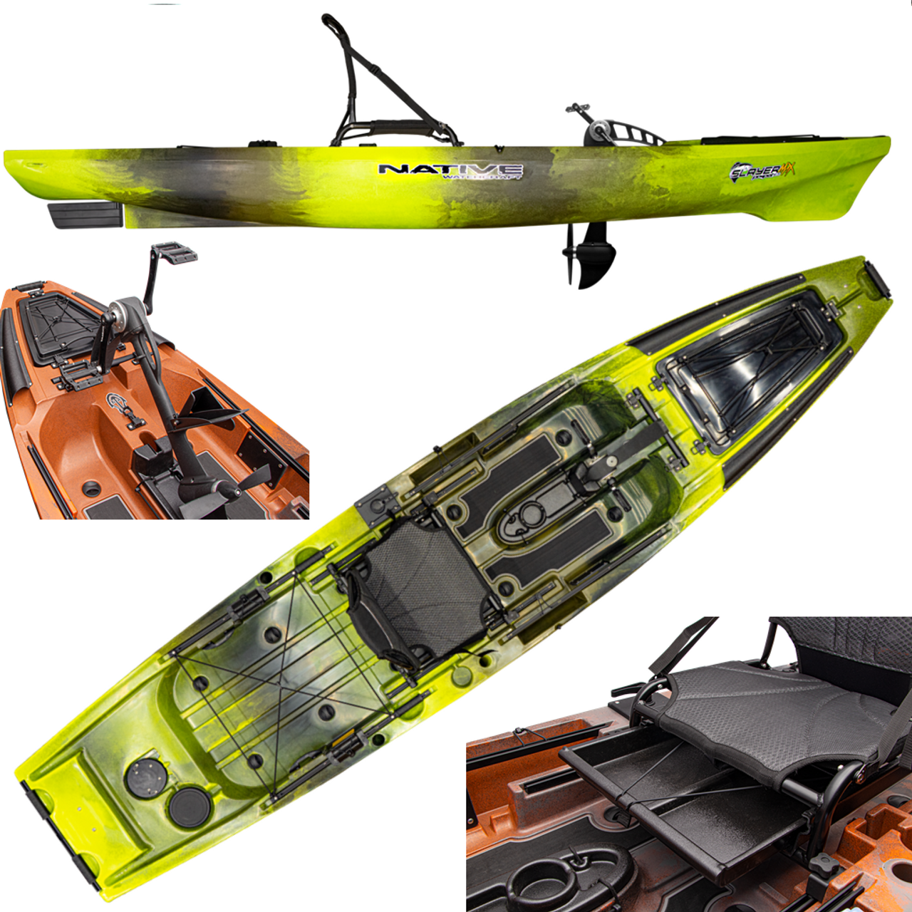 2023 Native Watercraft Slayer Propel 12.5 Max - Fishing Kayak | Gator Green