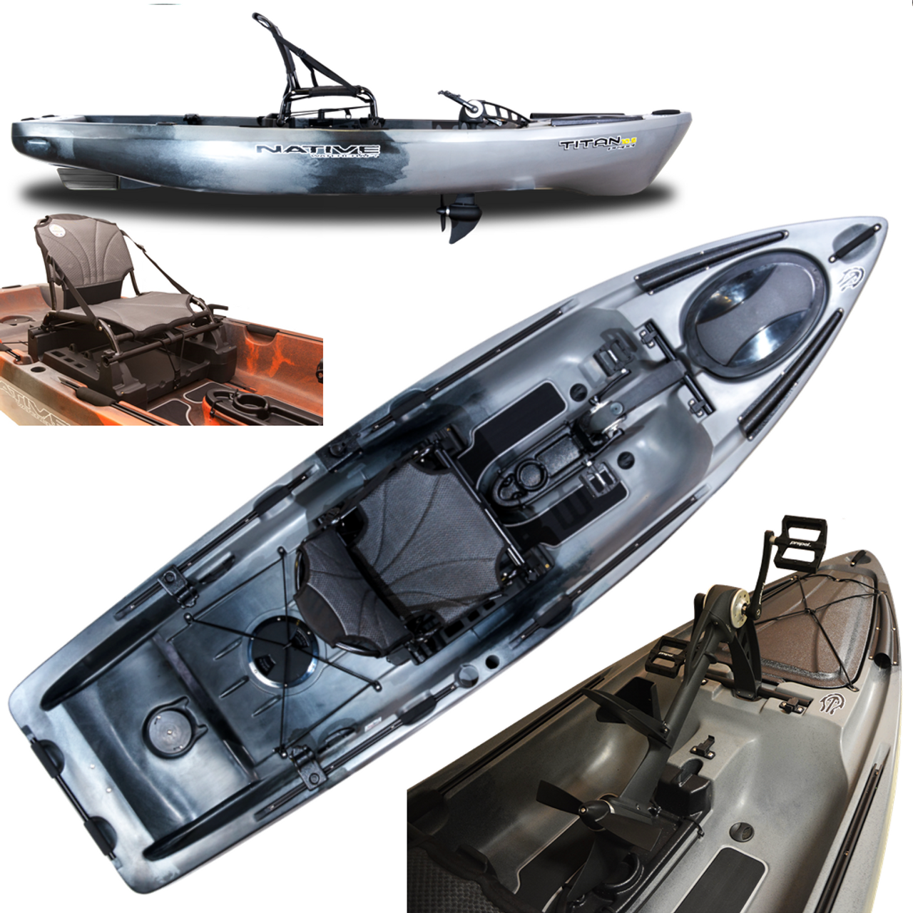 2023 Native Watercraft Titan Propel 10.5 - Fishing Kayak | Grey Goose