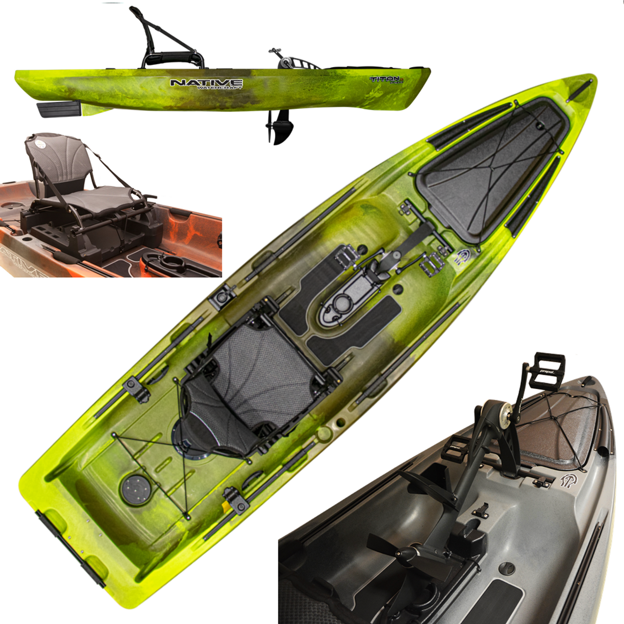 2023 Native Watercraft Titan Propel 12 - Fishing Kayak | Gator Green